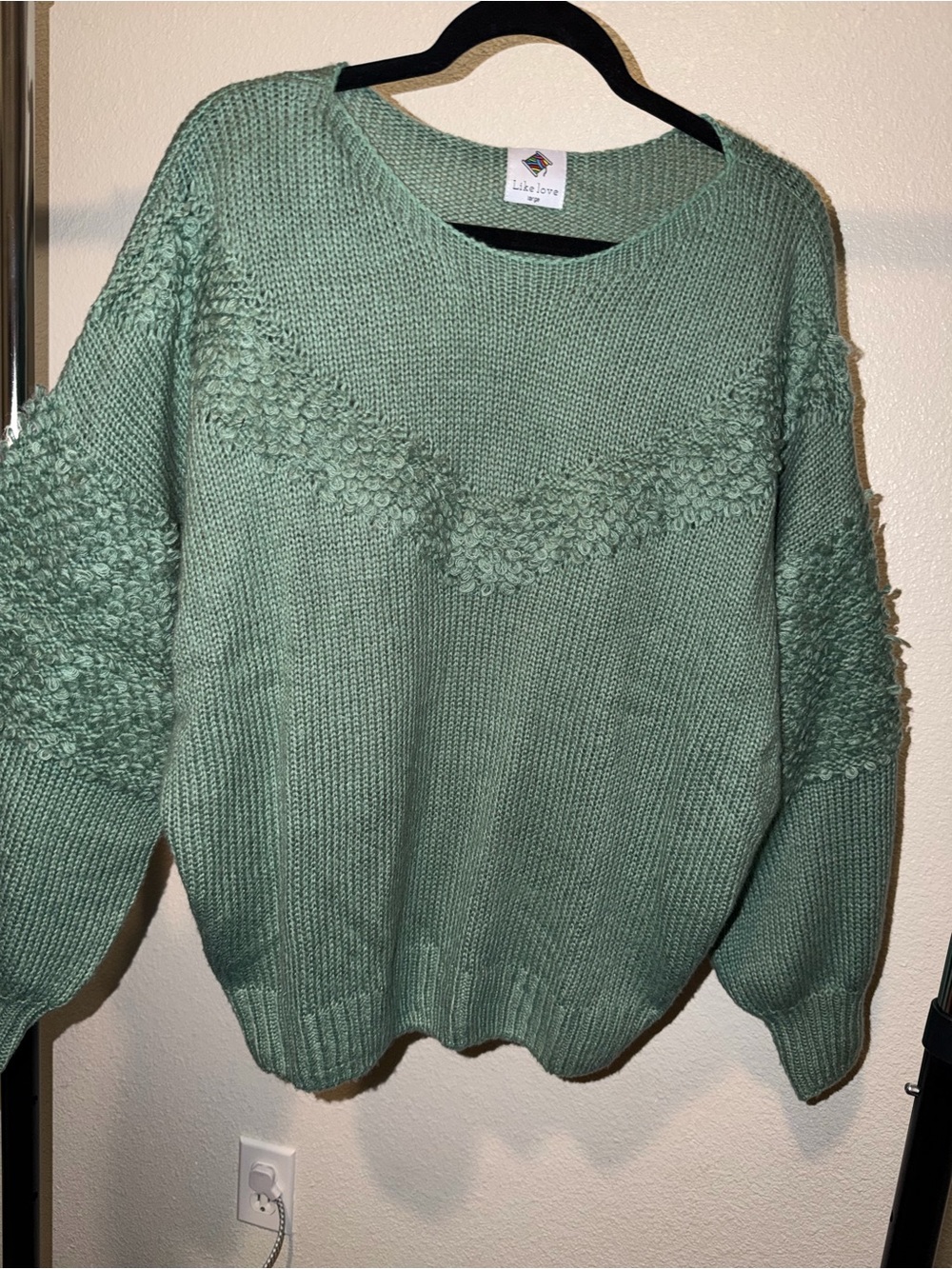 Women's Textured Knit Sweater - Sage Green